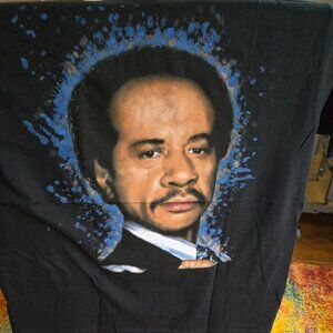 Vintage Liquid Blue Mens Graphic Crew Neck Basic T-Shirt Short Sleeve Sz M Black